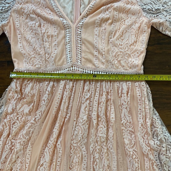 Peach Short Sleeve Maxi Lace Dress Size XXL - Picture 5 of 6